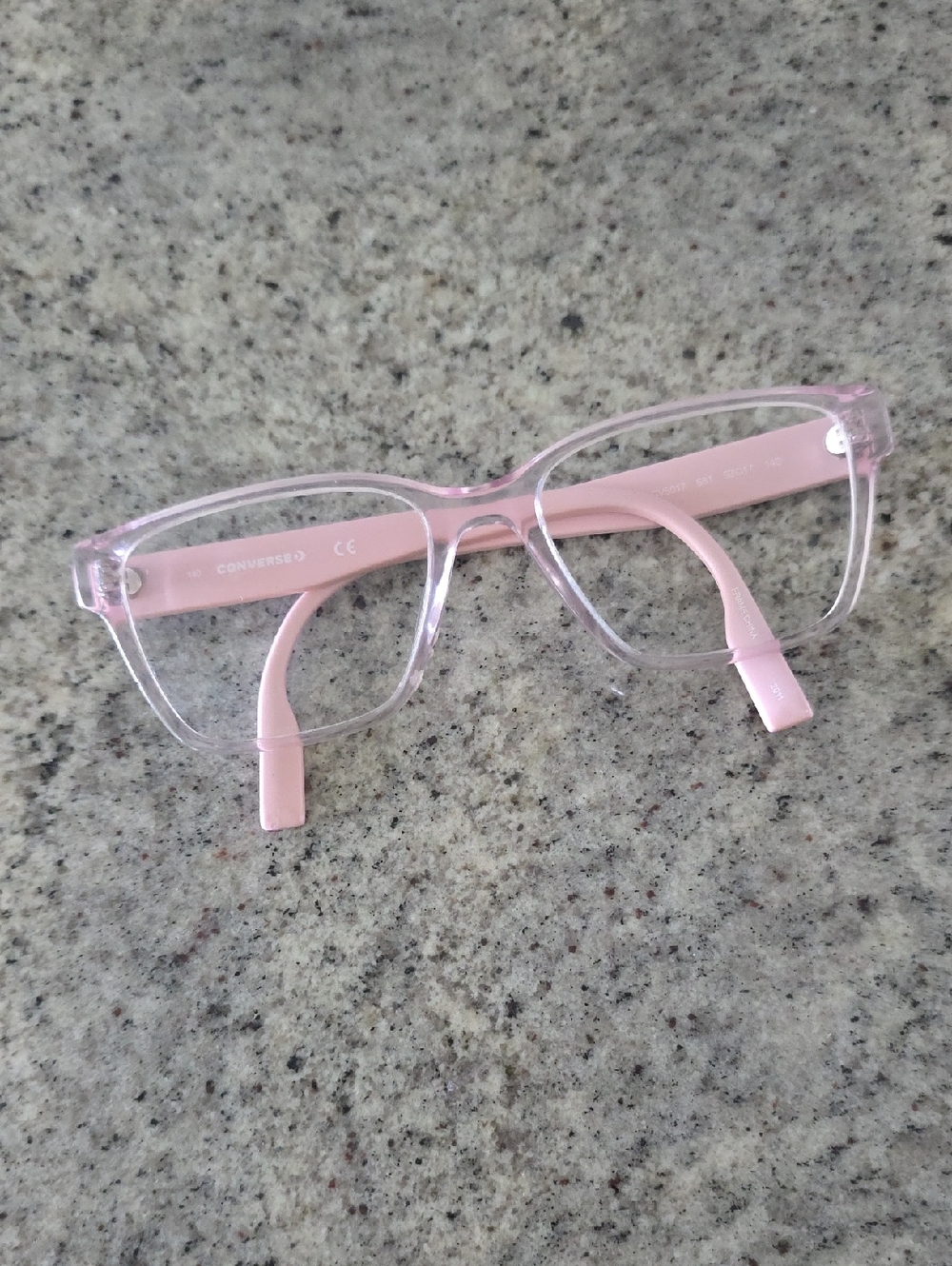 Converse Clear Light Pink Frame Glasses with Pink Arns